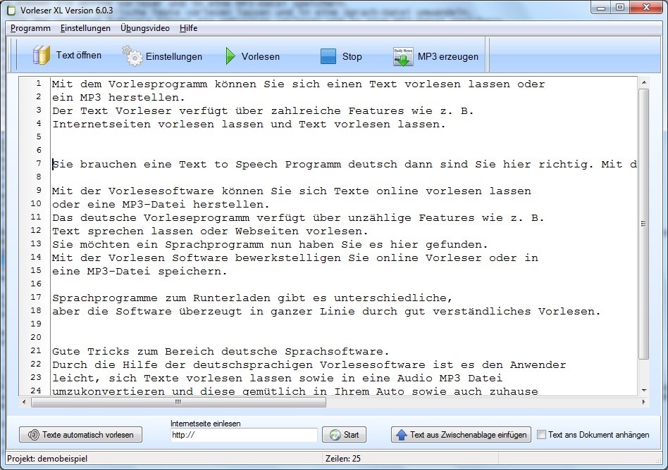 Website vorlesen lassen